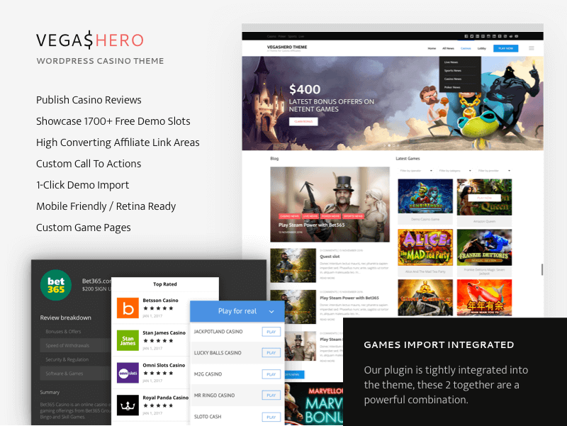 Wordpress casino review theme - VegasHero WP casino theme