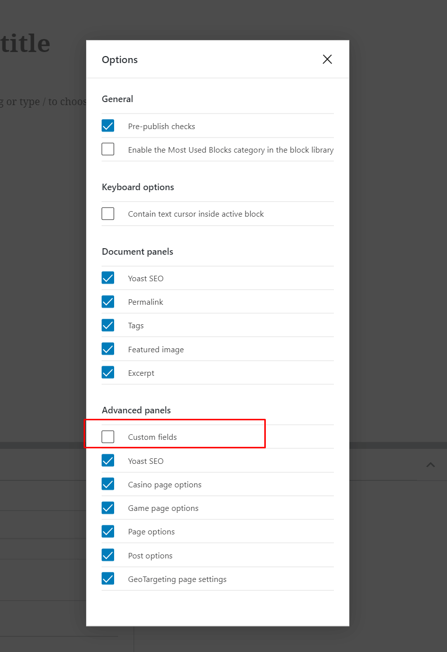 custom fields