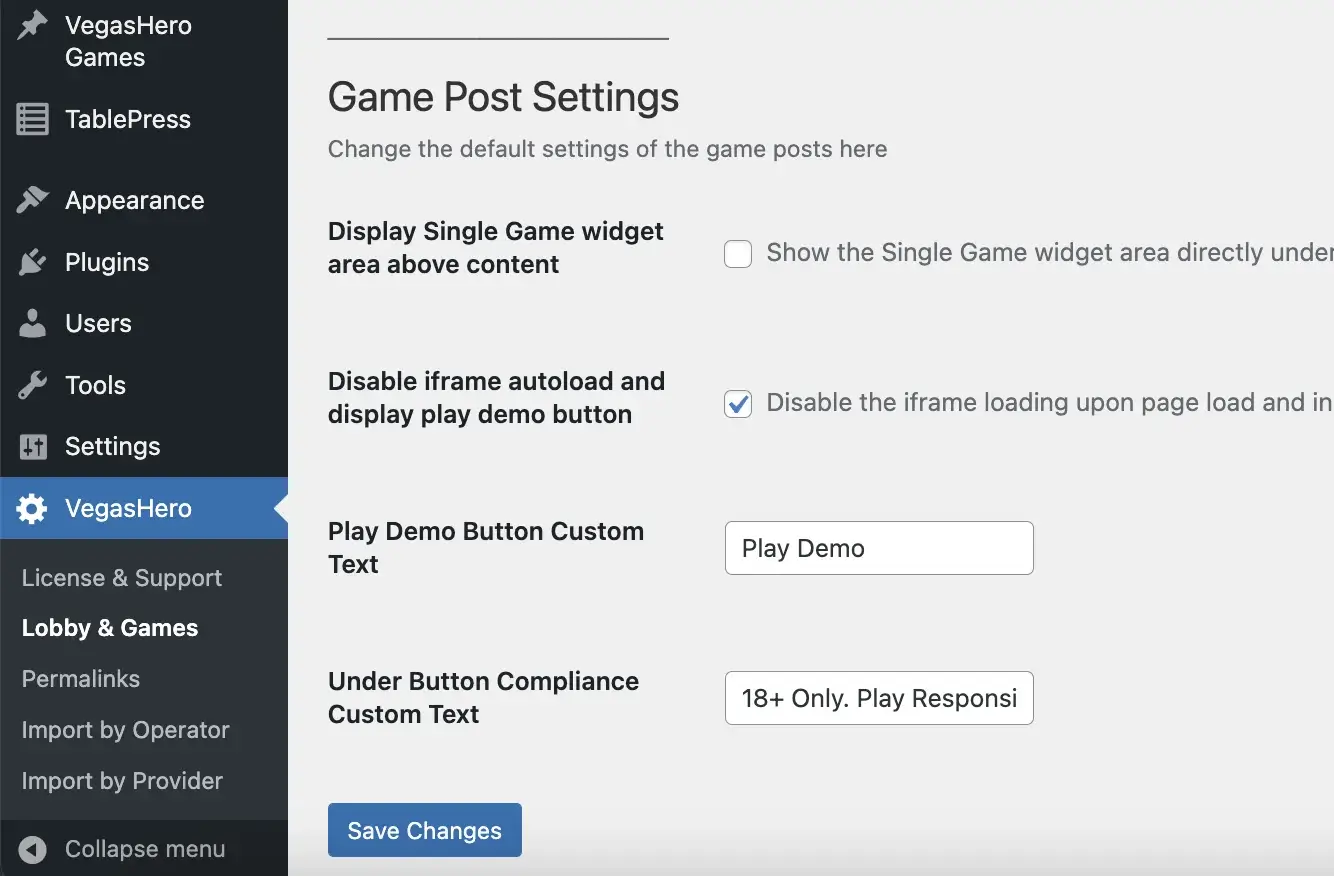 new game display settings