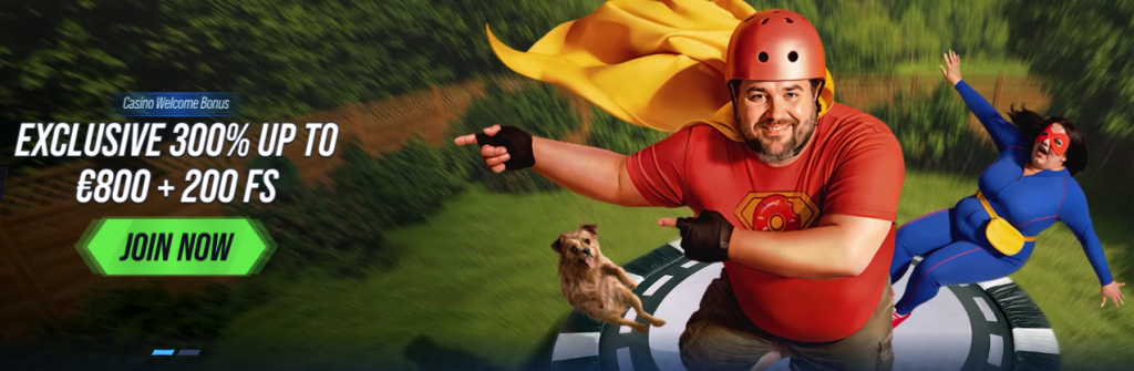 Enhanced 300 percent Vegas Hero casino bonus up to 800 EUR