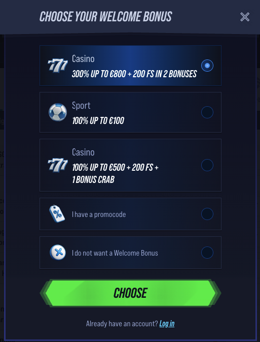 Pick a higher casino bonus during the VegasHero registration process